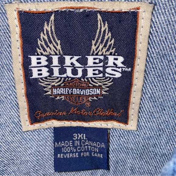 Vintage Harley-Davidson 95th Anniversary 3XL 1998 Denim Jacket Embroidered Logo - Picture 2 of 15